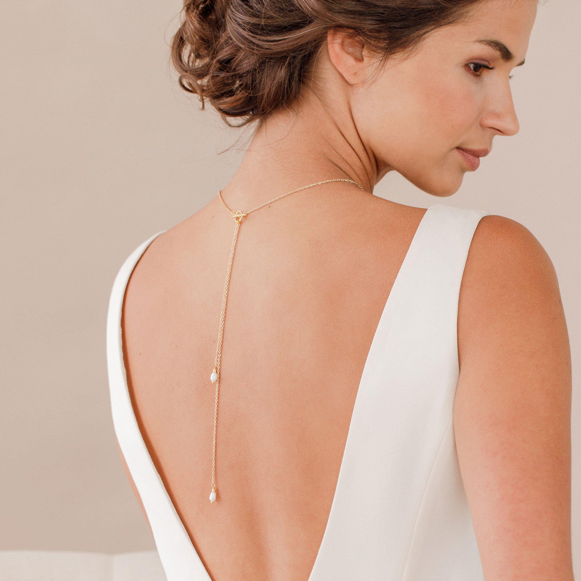 pearl back lariat necklace