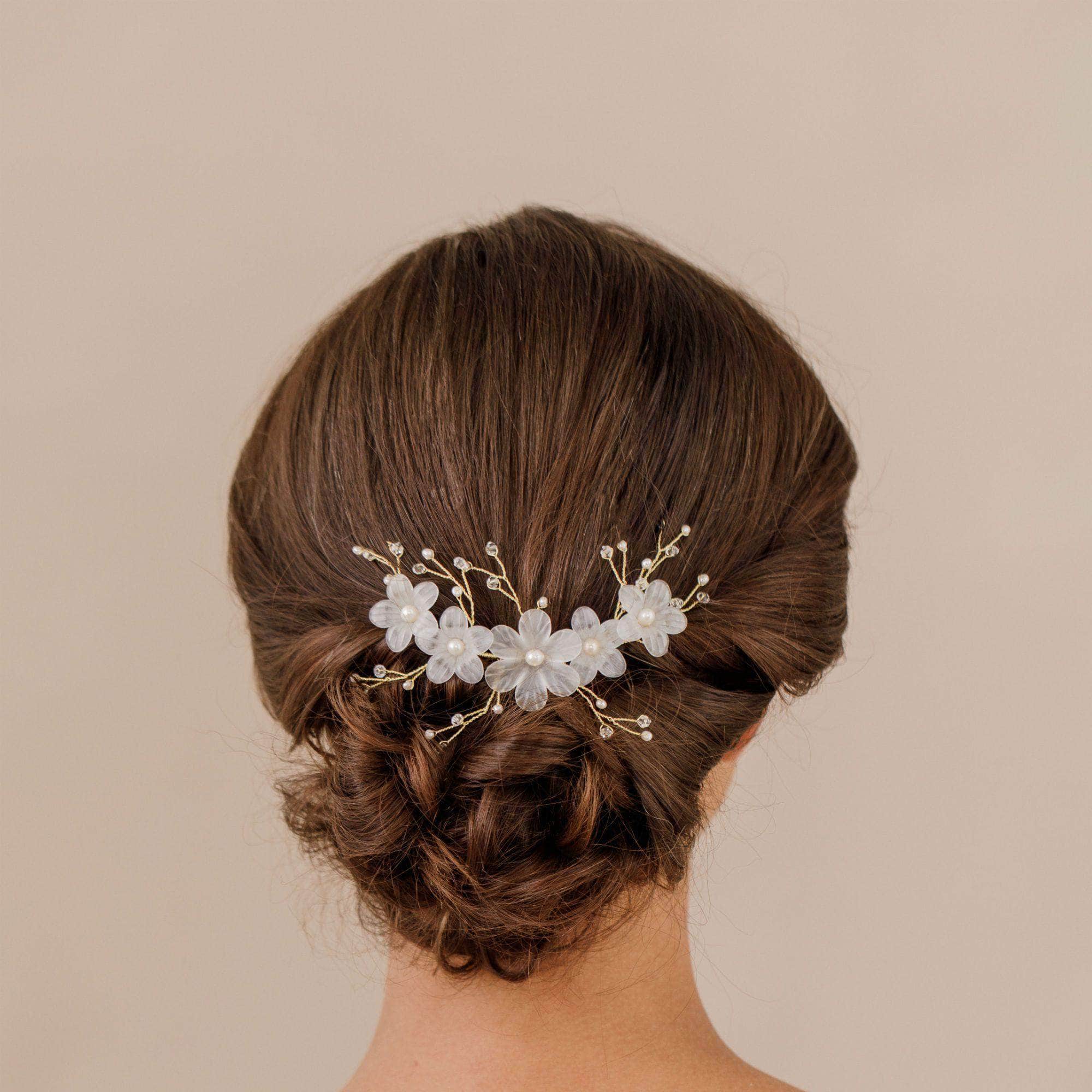 Wedding Hairvine Silver pearl centrepiece - 'Myra'