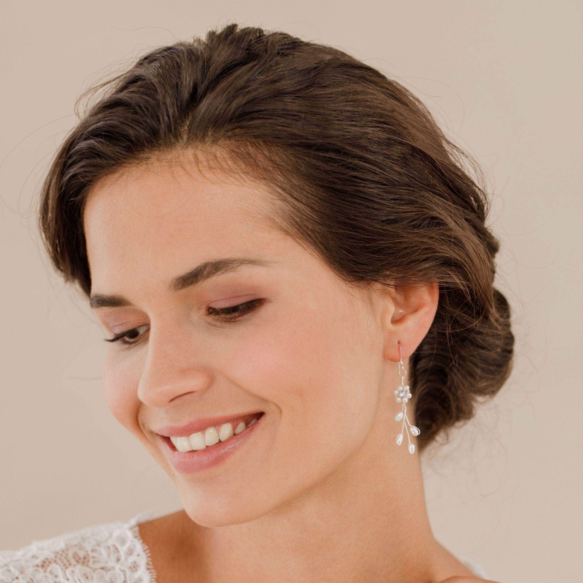 Wedding Earring Vine wedding earrings - 'Eliza'