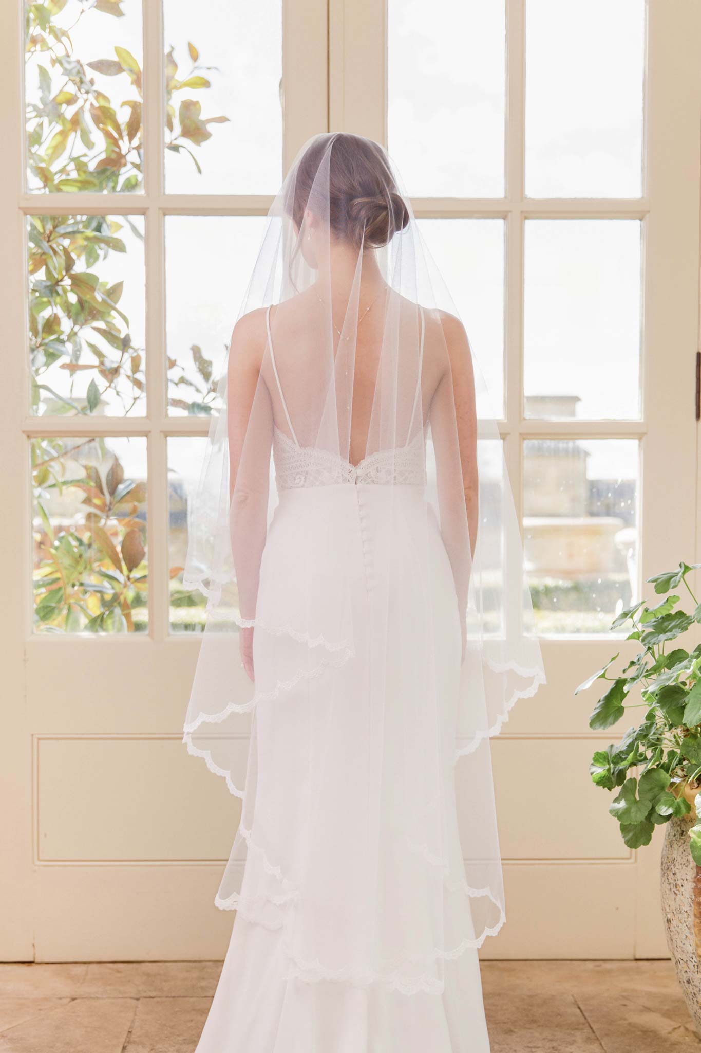 Wedding Veil Lace edged drop wedding veil - 'Alyce'
