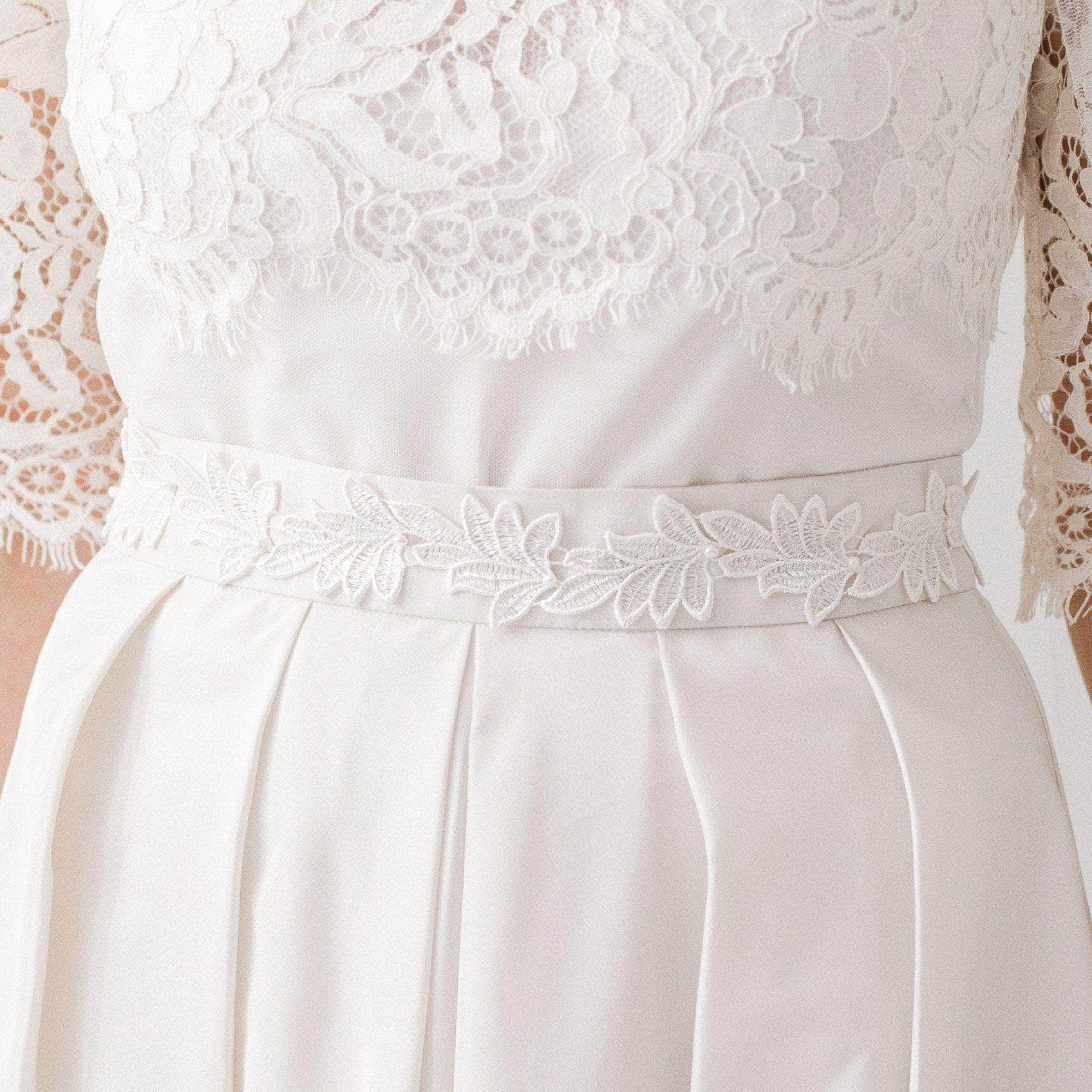 Wedding Belt Ivory Lace leaf wedding belt - 'Ferne'
