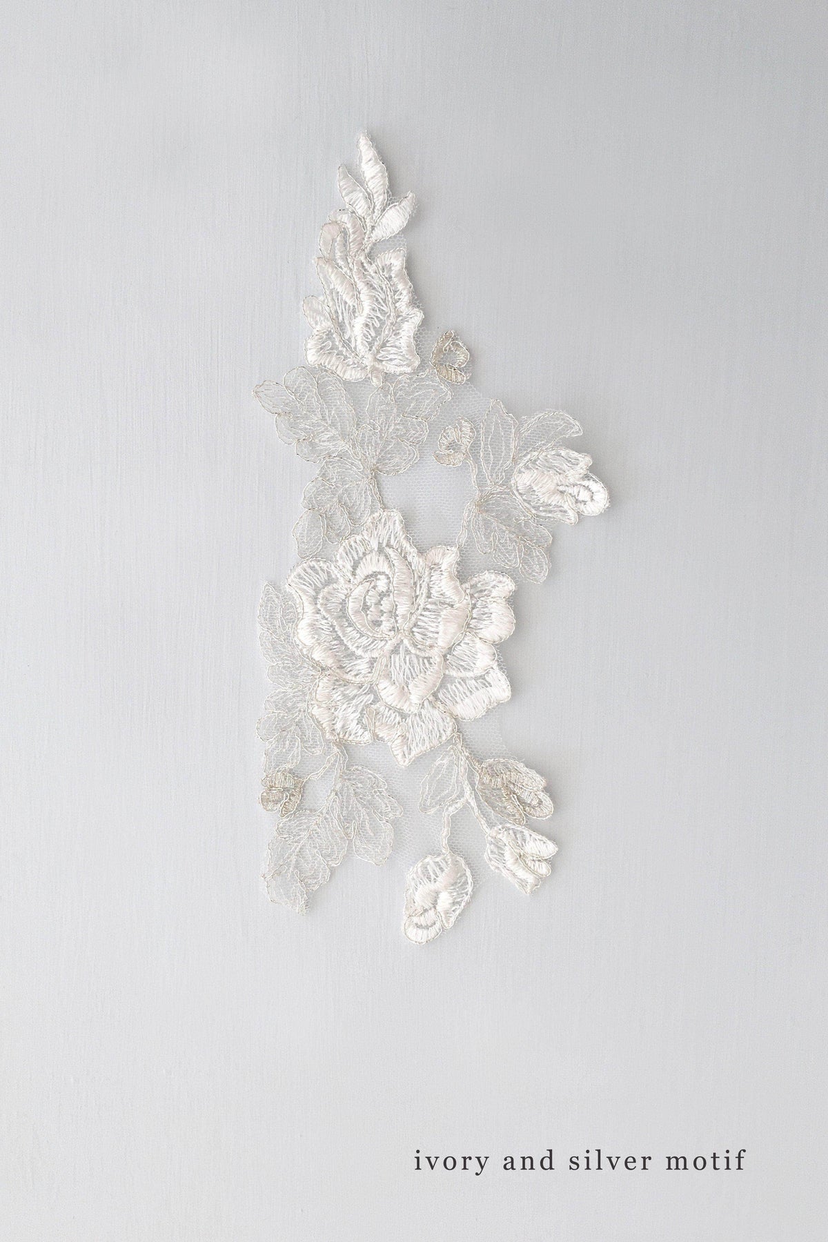 Wedding Veil Lace flower motif train wedding veil - &#39;Amara&#39;