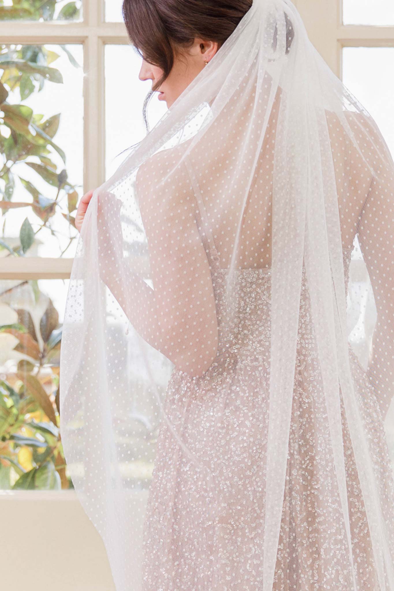 Wedding Veil Polka dot silk style tulle wedding veil - 'Dot'