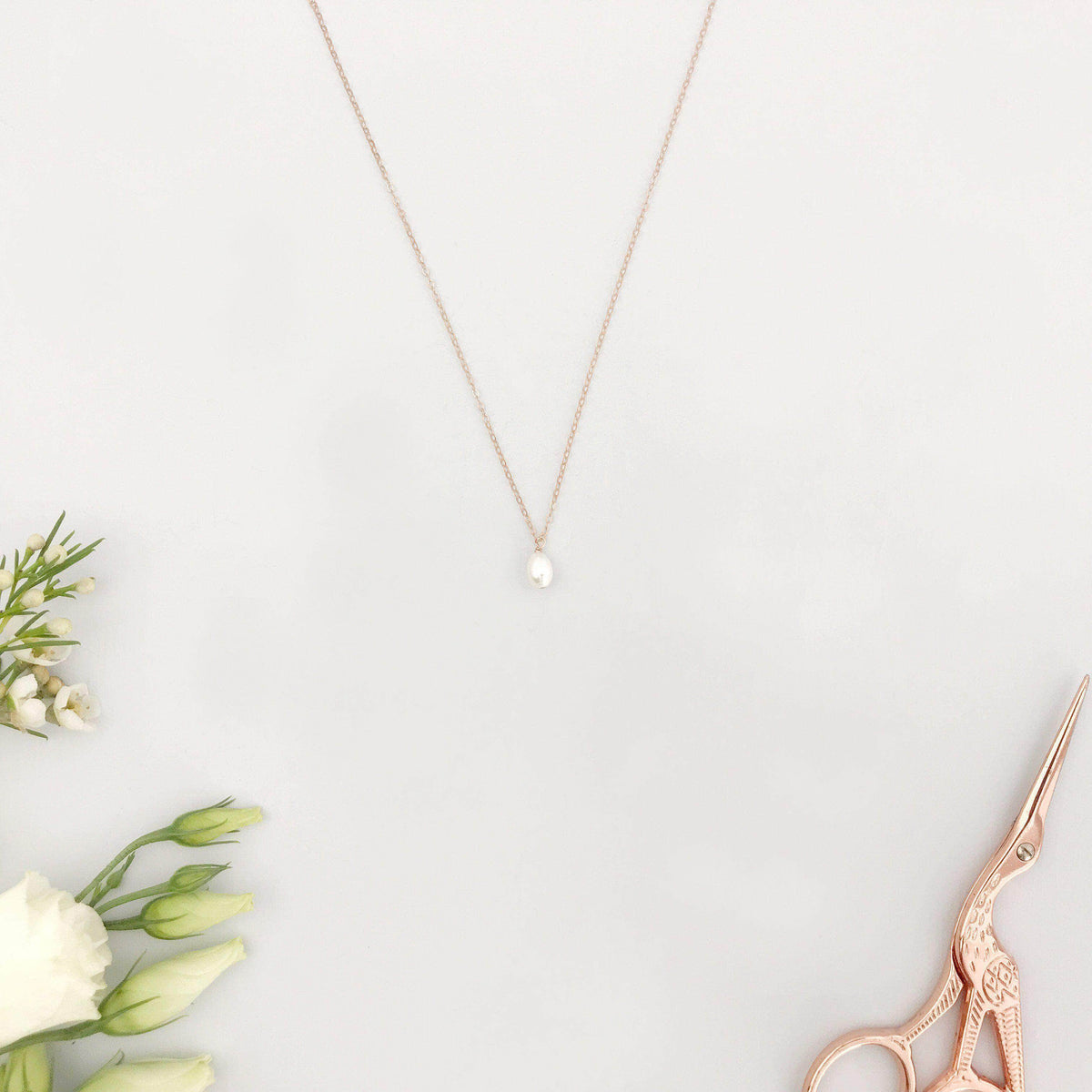 Wedding Necklace Pearl back drop necklace lariat for wedding - &#39;Charlotte&#39;