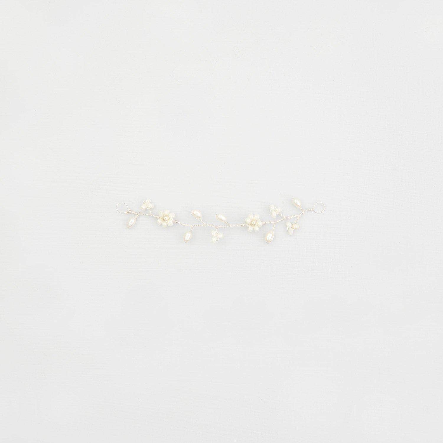 Wedding Hairvine Silver Silver floral mini hair vine - 'Flora'