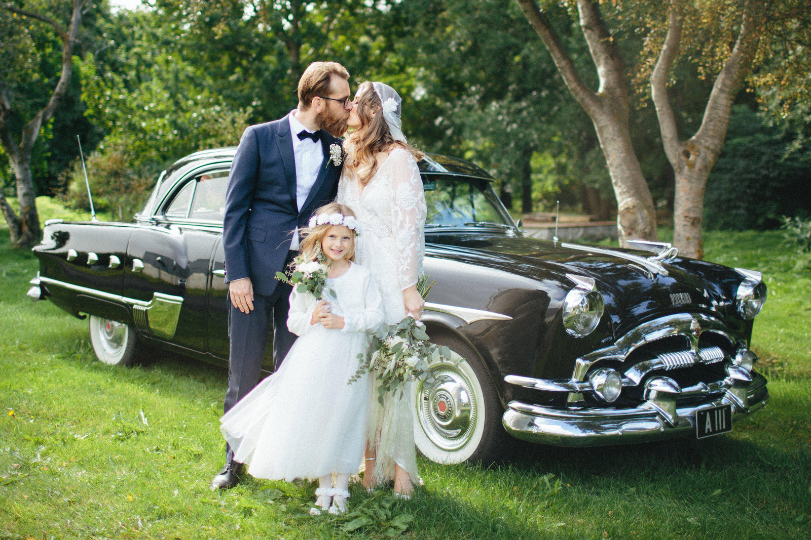 Real Bride | Rue De Seine Gown | Bespoke Delicate Lace Edge Juliet Cap Veil | Bespoke Silk Flower Hair Pins