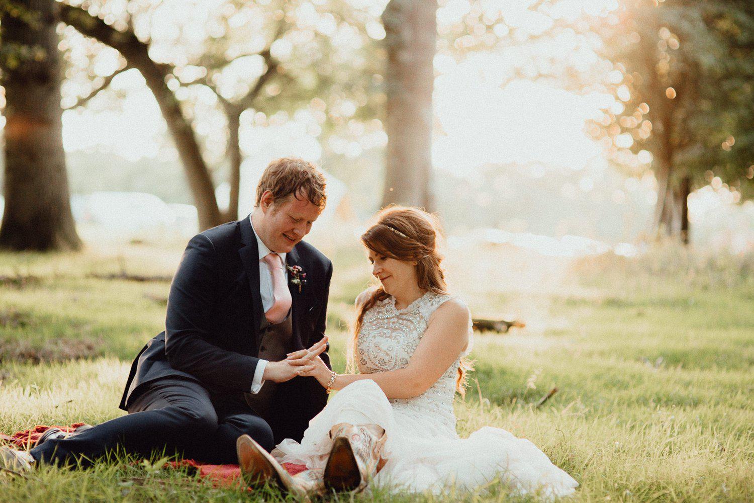 Real Bride | Needle and Thread Dress | Gold Leaf Hair Vine Avani