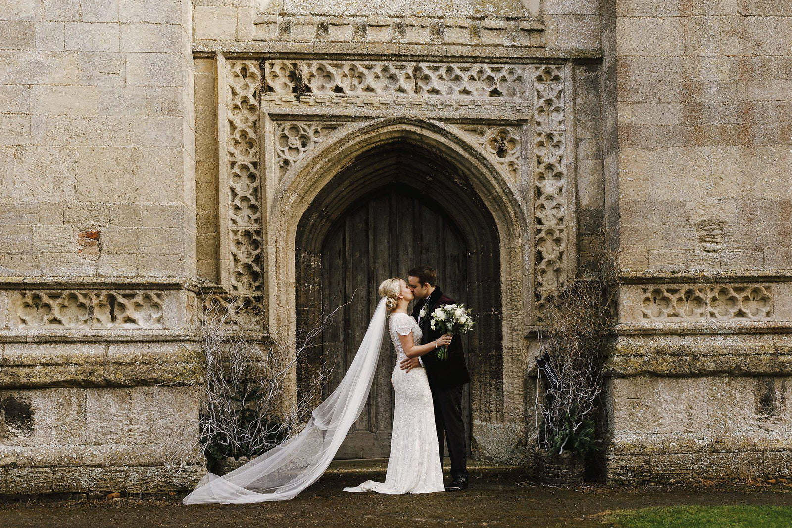 Real Bride | Jenny Packham Nashville Dress | Single Tier Silk Style Veil