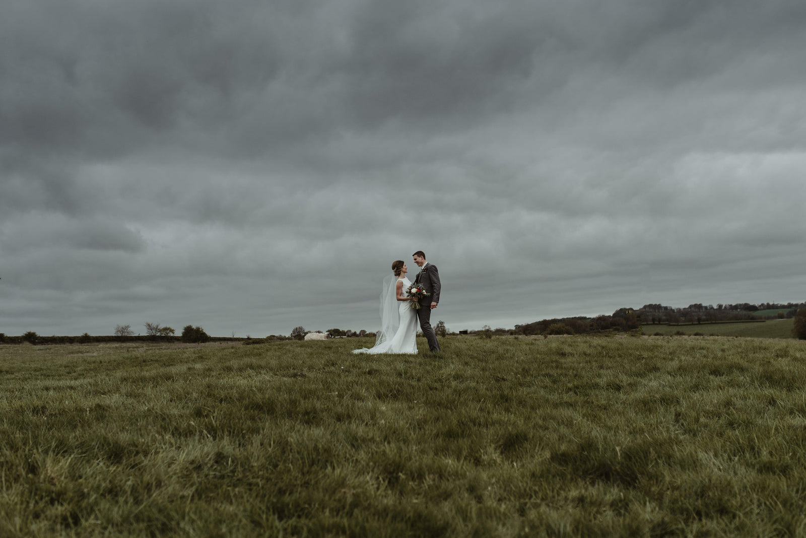 Real Bride | Pronovias Dress | Barely There Wedding Veil Skylar