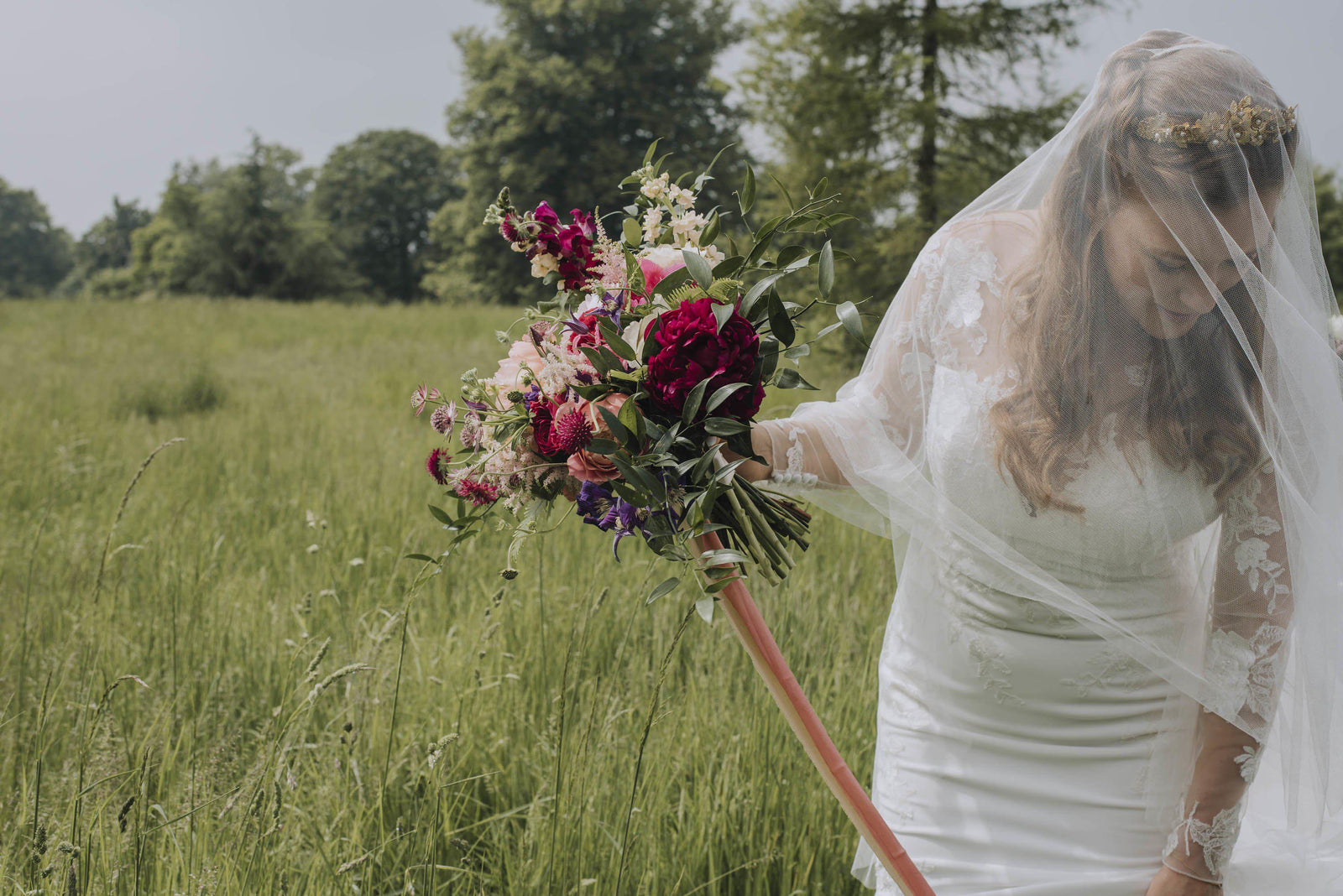 Drop Silk Style Wedding Veil -Aspen - Britten Bride - Sophie 