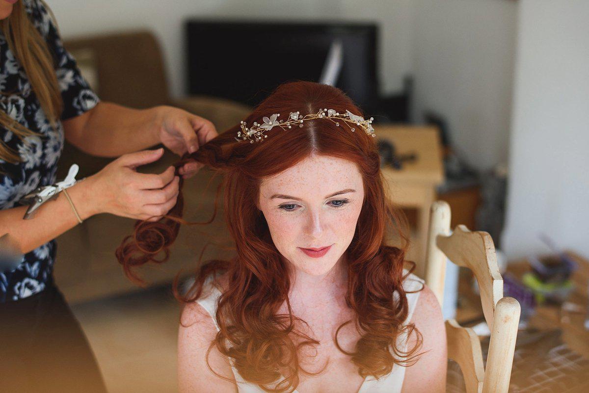 Real Bride | Halfpenny London Dress | Floral Hair Vine Delia