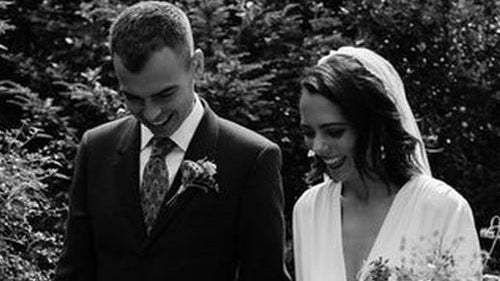 Real Bride | Lena Medeyoff Gown | Full Lace Edged Single Tier Wedding Veil - 'Ada'