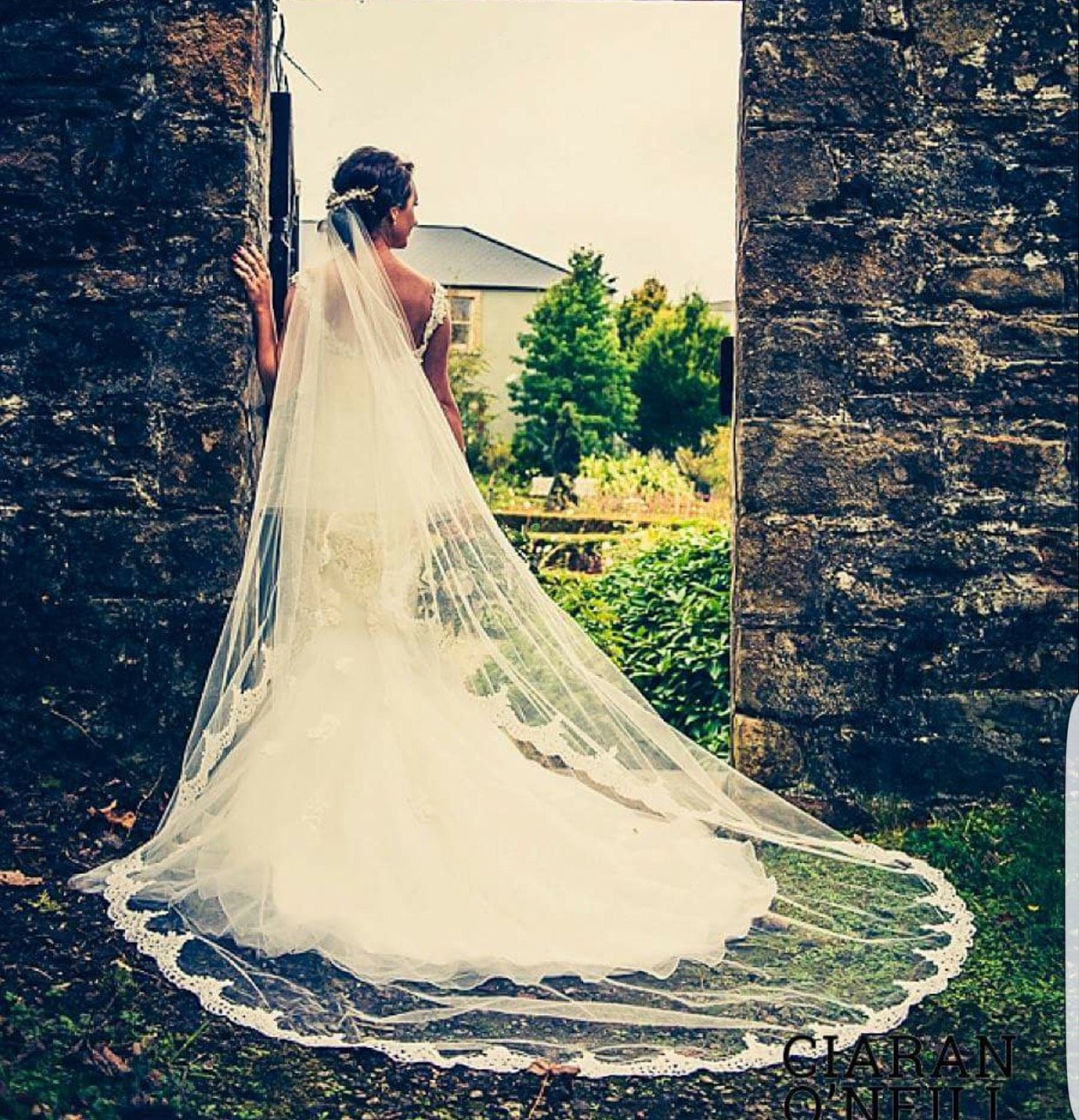 Real Bride | Bespoke Semi Lace Edge Veil