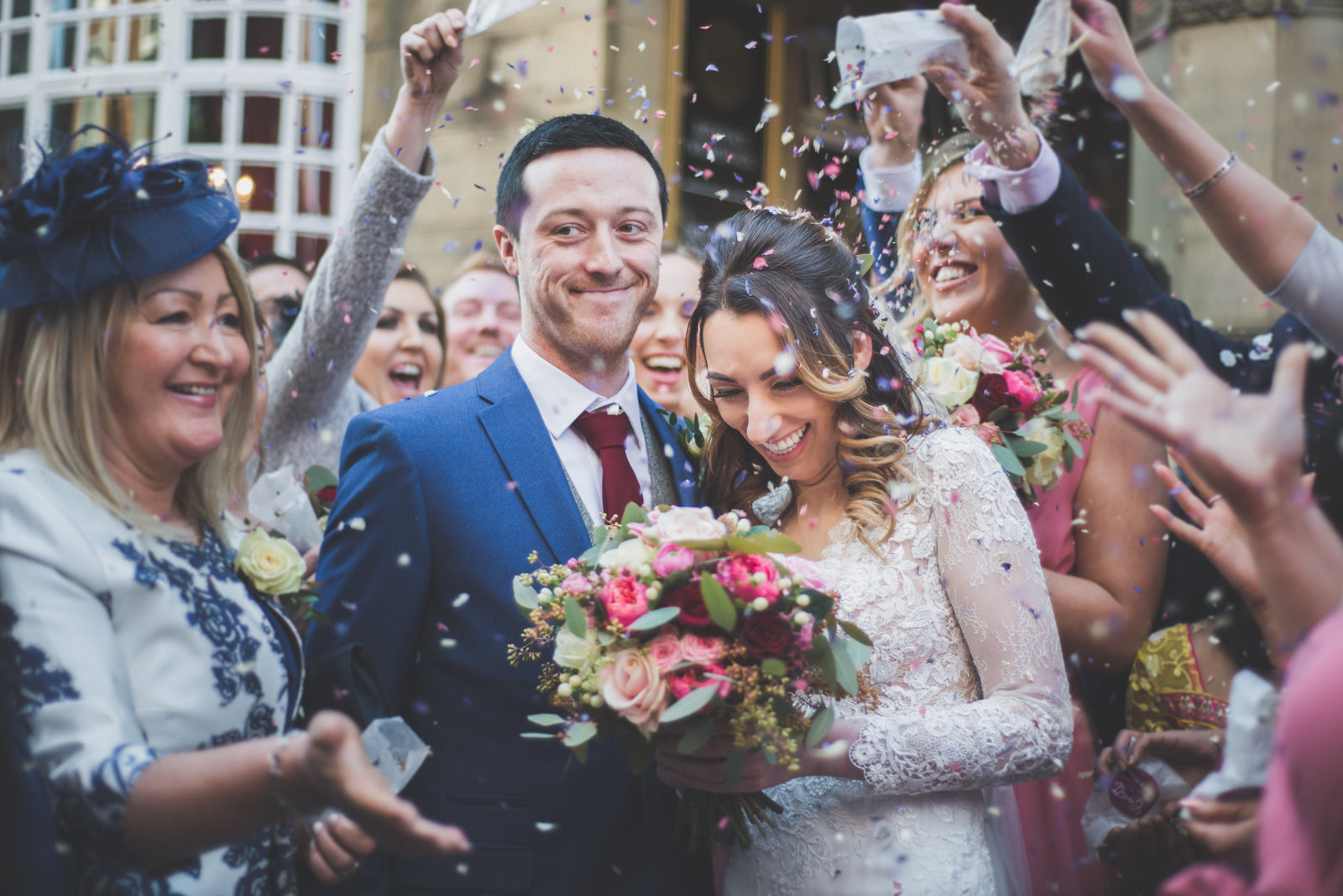 Real bride | Wed2B Gown | Silk Style Single Tier Cut Edge Veil Isabella