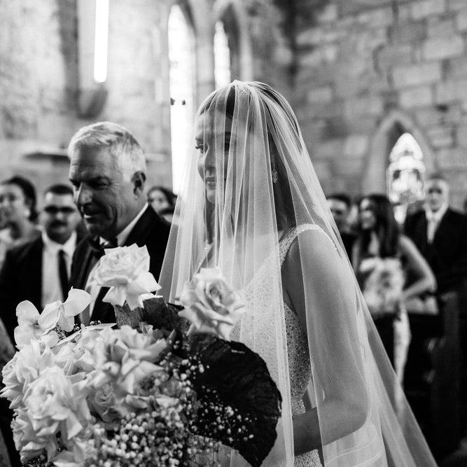 Real Bride | Love Honor Gown | Horsehair Two-Tier Wedding Veil - 'Atlas'