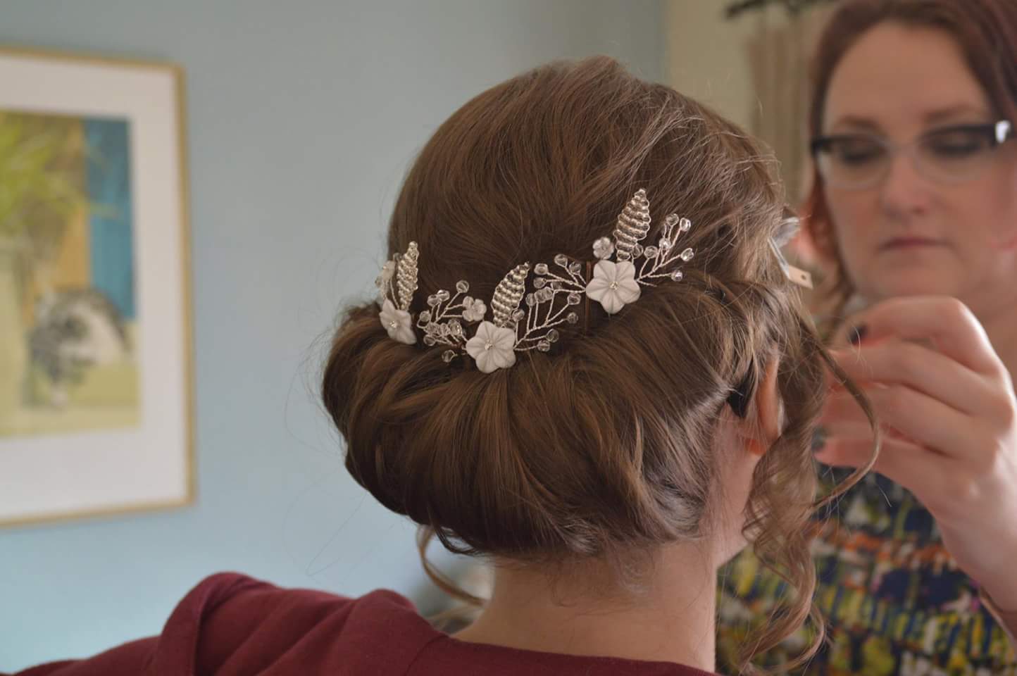 Real Bride | Mother of Pearl and Crystal Floral Hair Pins Blossom