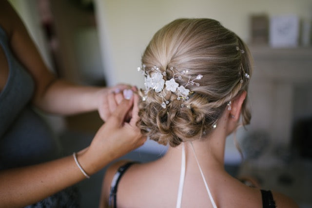Silver Floral Hair Piece