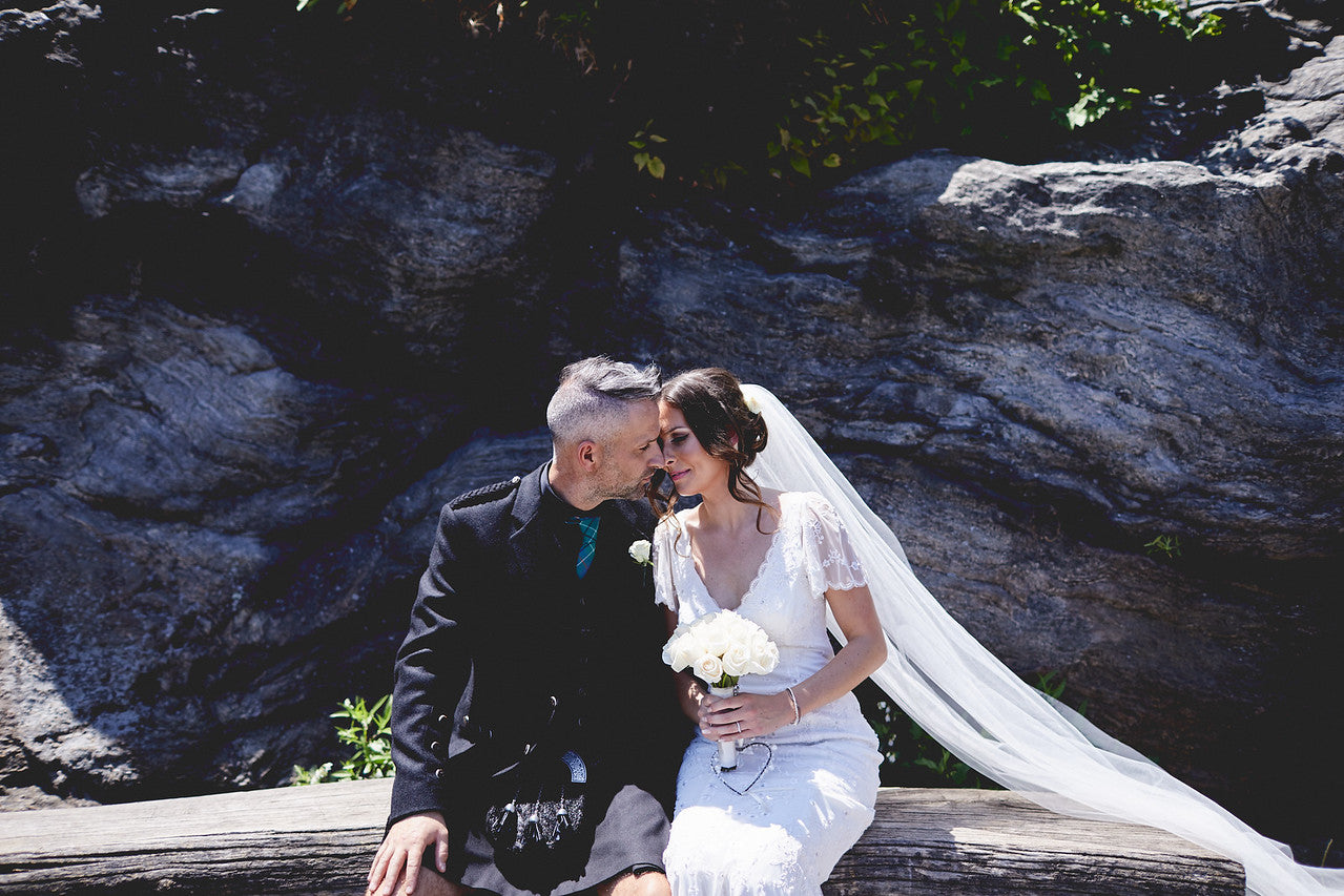 Real Bride | Monsoon Dress | Single Tier Cut Edge Veil Niacae