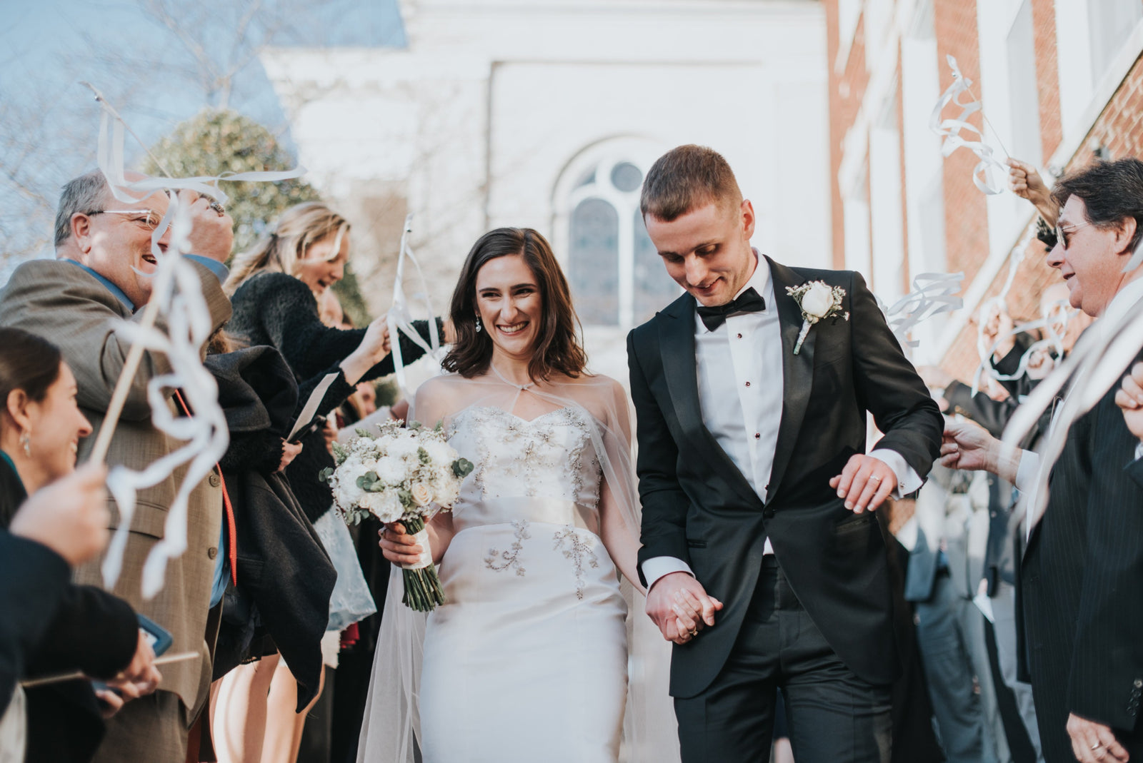 Real Bride | Victoria Nicole Gown | Tulle Bridal Cape Imogen