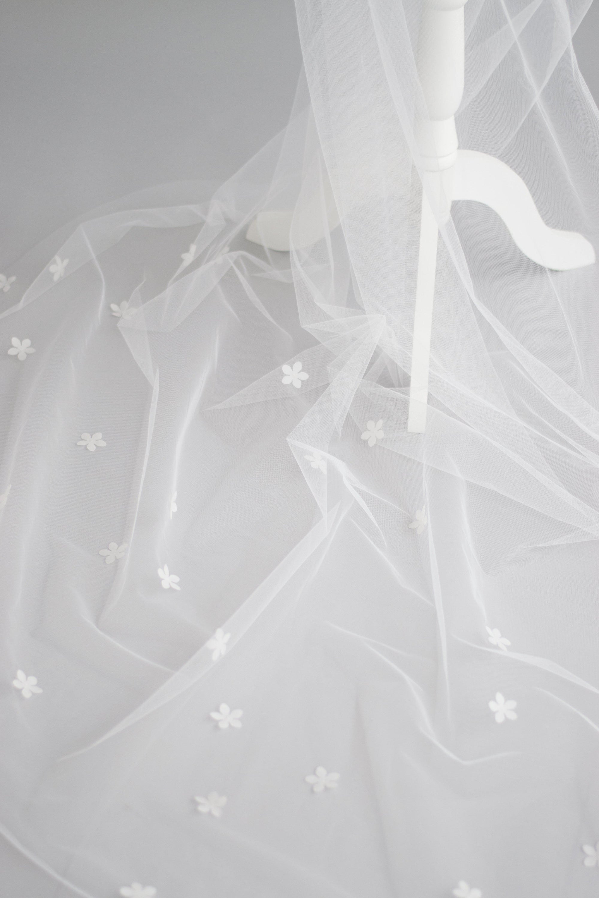 Our new silk flower wedding veil- Fiore