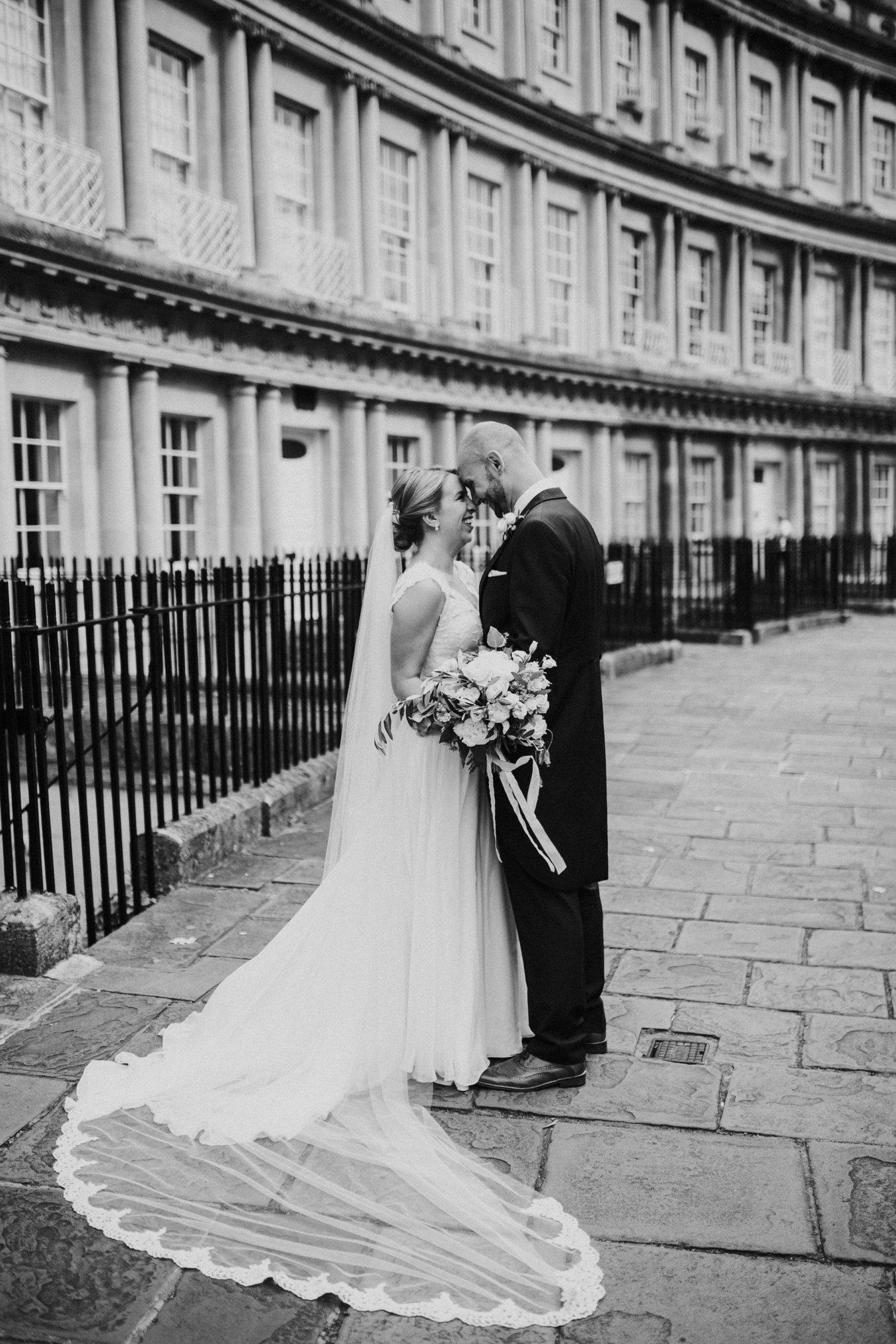 Real Bride | Catherine Deane Dress | Semi Edge Wedding Veil With Lace Around Train Poppy