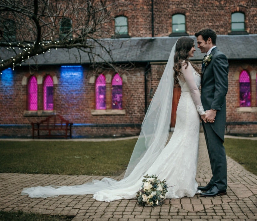 Real Bride | Atelier Lyanna Dress | Barely There Wedding Veil Skylar