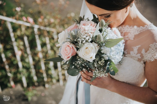 Real Bride | Pronovias Dress | Single Tier Cut Edge Veil Niacae