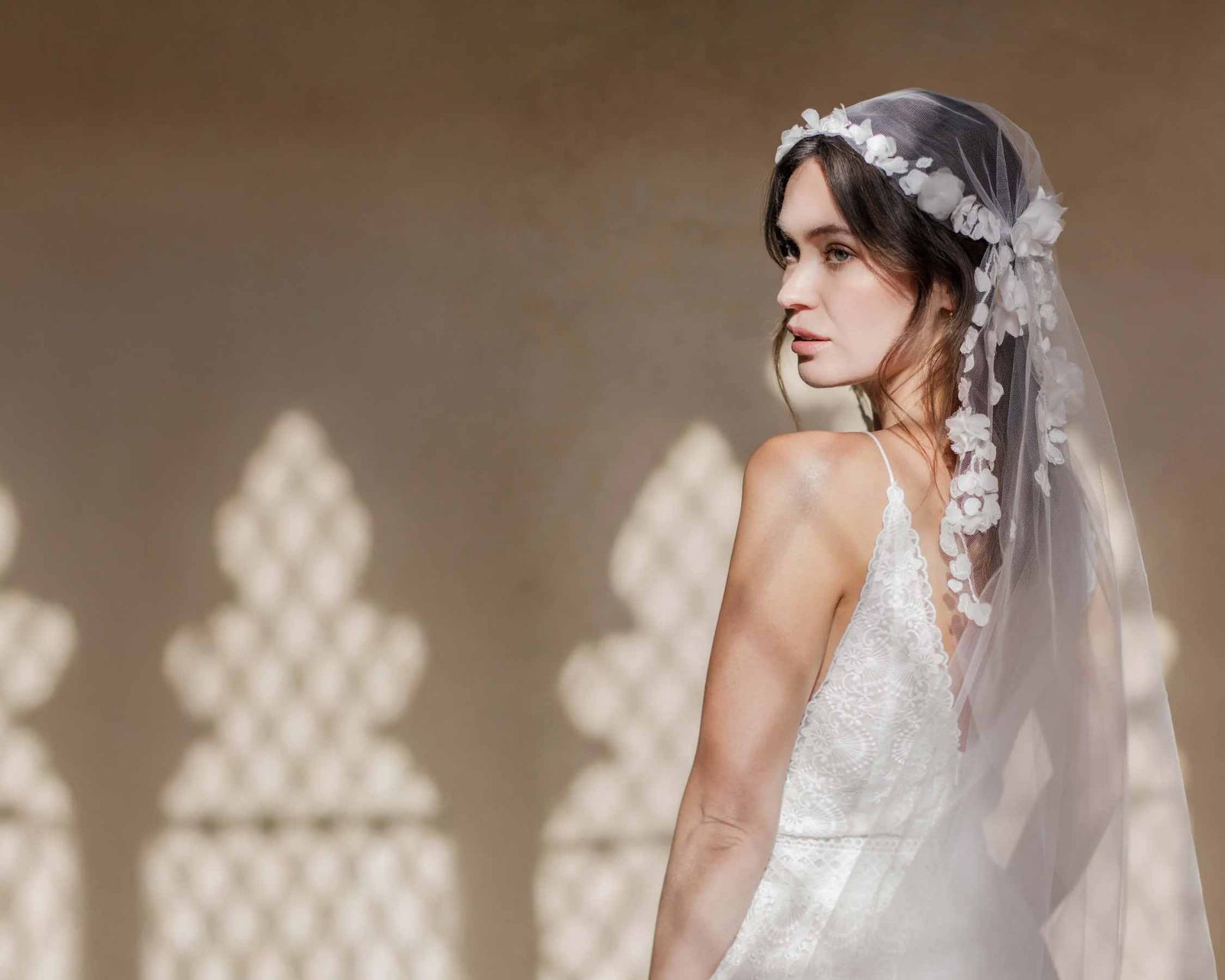 Embroidered bespoke custom veil for UK & USA brides