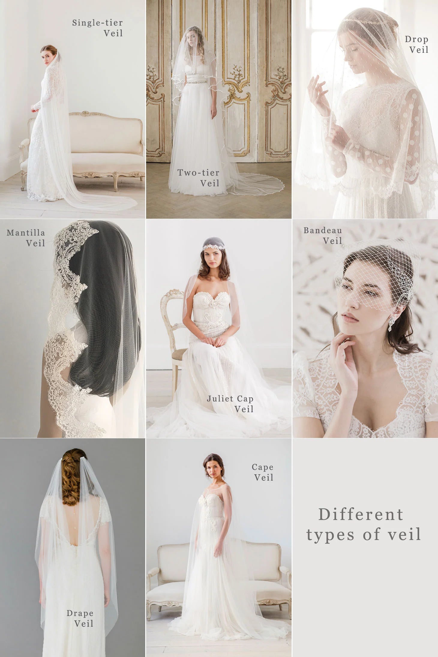 Types of wedding veils 60 photos - Astyledwedding.com