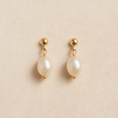 Sophia pearl drop bridal earrings