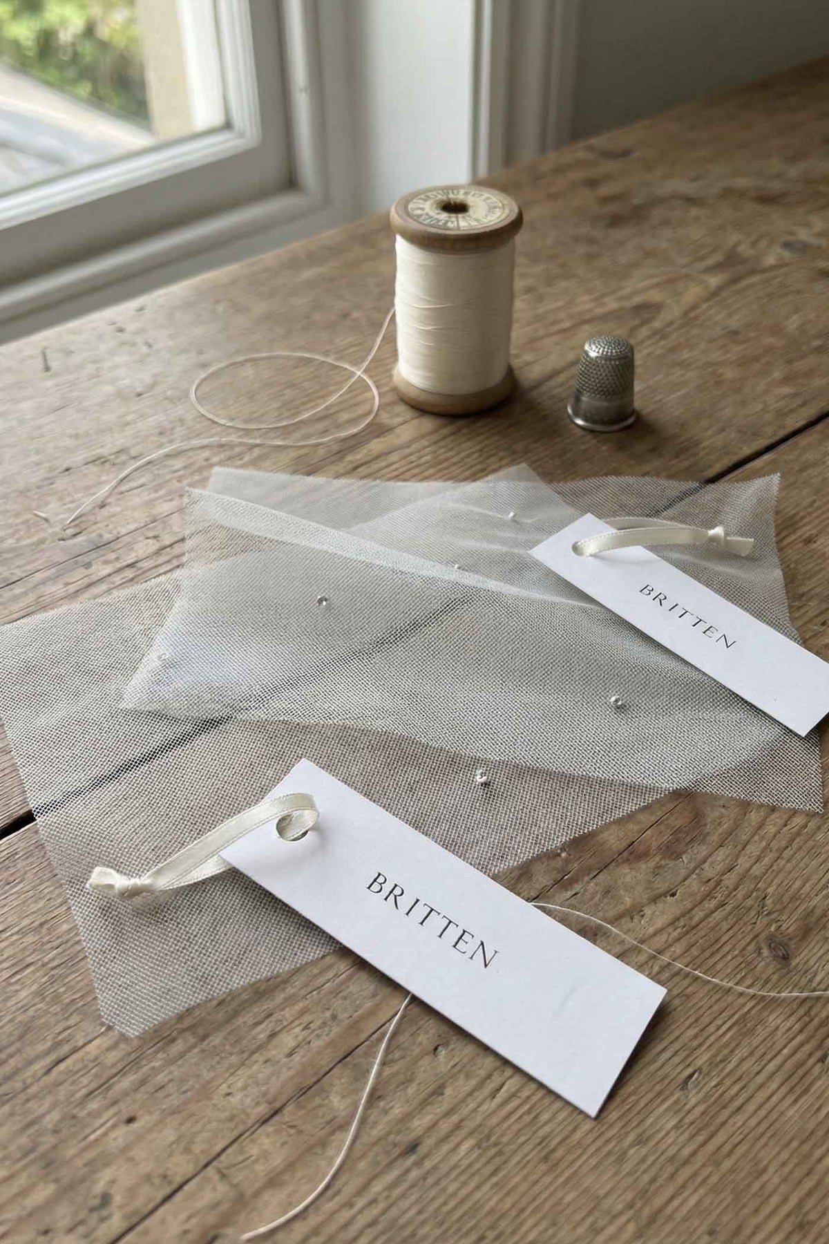 Crystal or Pearl Scatter Tulle Veil Samples