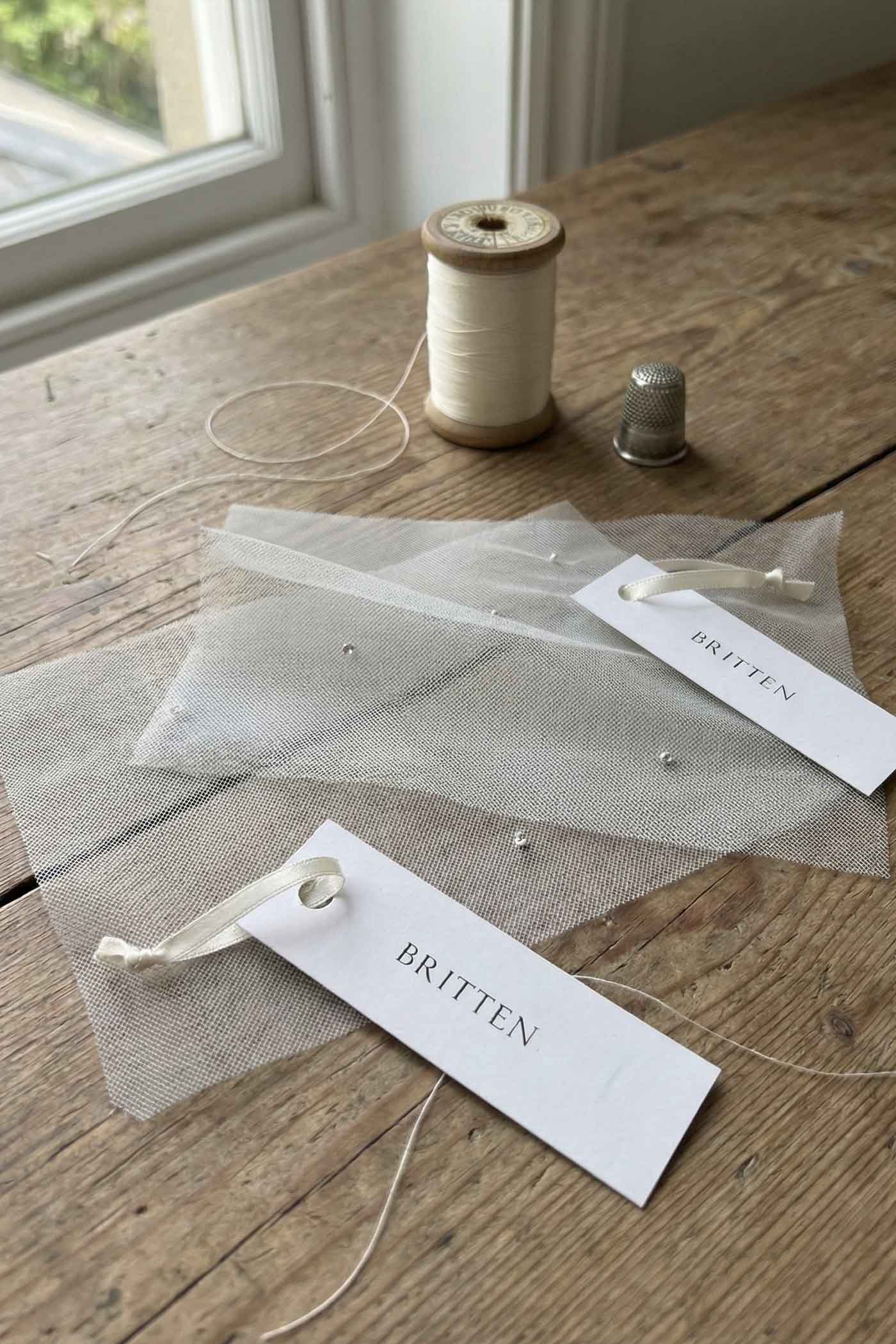 Crystal or Pearl Scatter Tulle Veil Samples