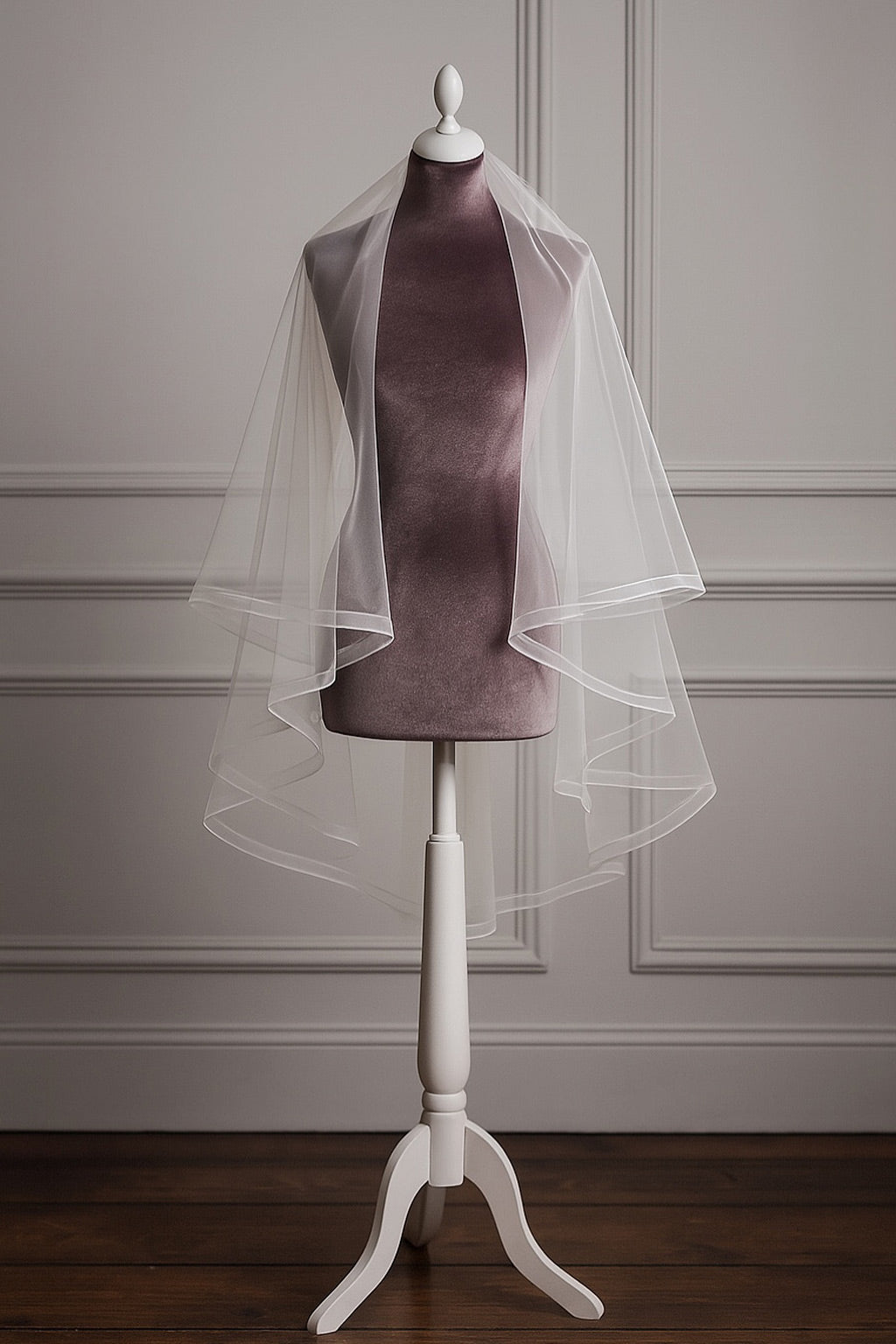 Narrow horsehair two tier wedding veil - 'Celeste'