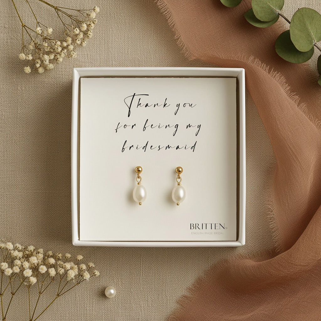 Pearl Drop Bridal Earrings - 'Sophia'