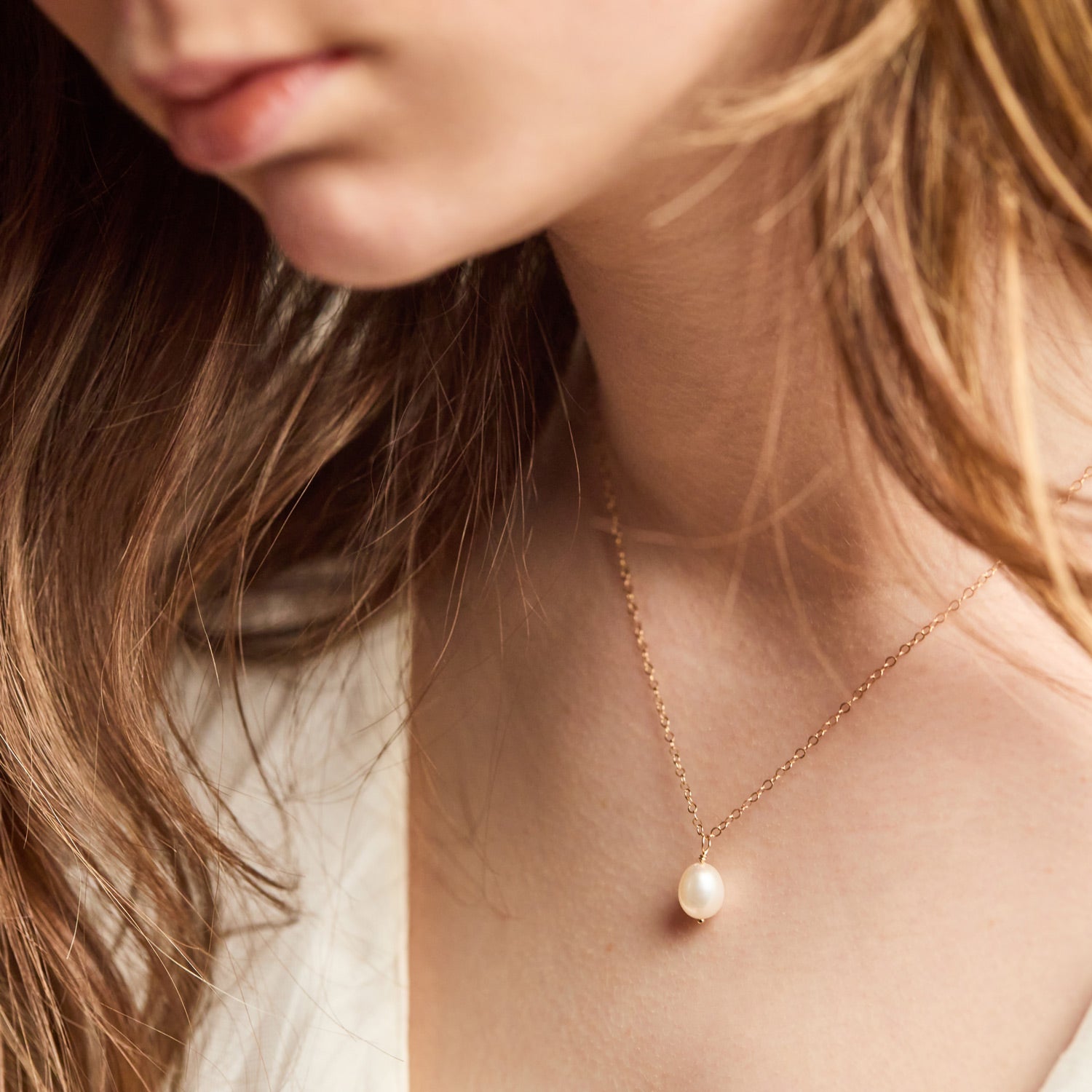 Freshwater pearl drop wedding necklace- 'Rebecca'