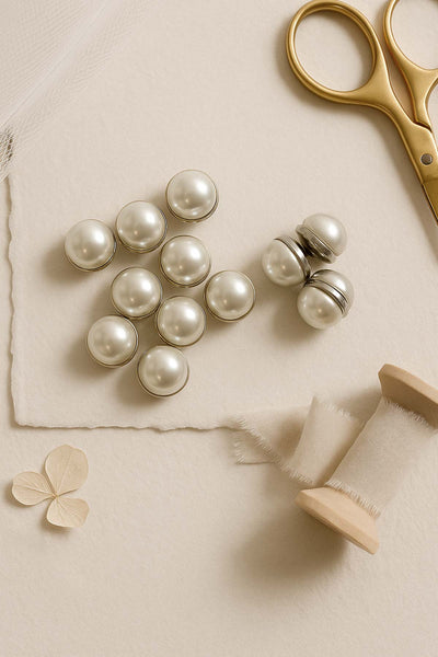 Cathedral Pearl Veil + Pearl Veil Weights Ivory Pearl Veil Weights, Magnetic Weights for Wedding Veil  main image 4