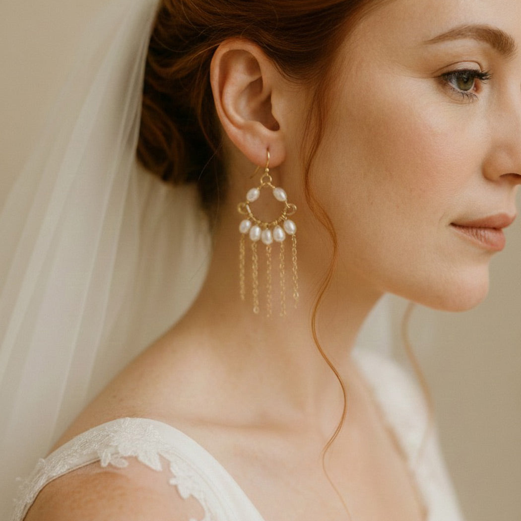 Pearl Chandelier Earrings- Seren