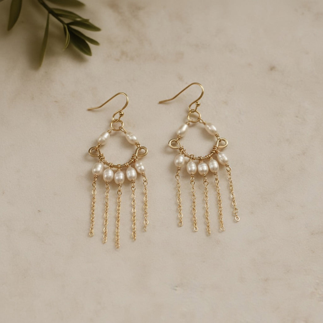 Pearl Chandelier Earrings- Seren