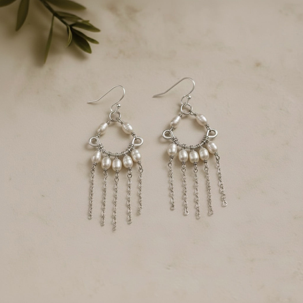 Pearl Chandelier Earrings- Seren