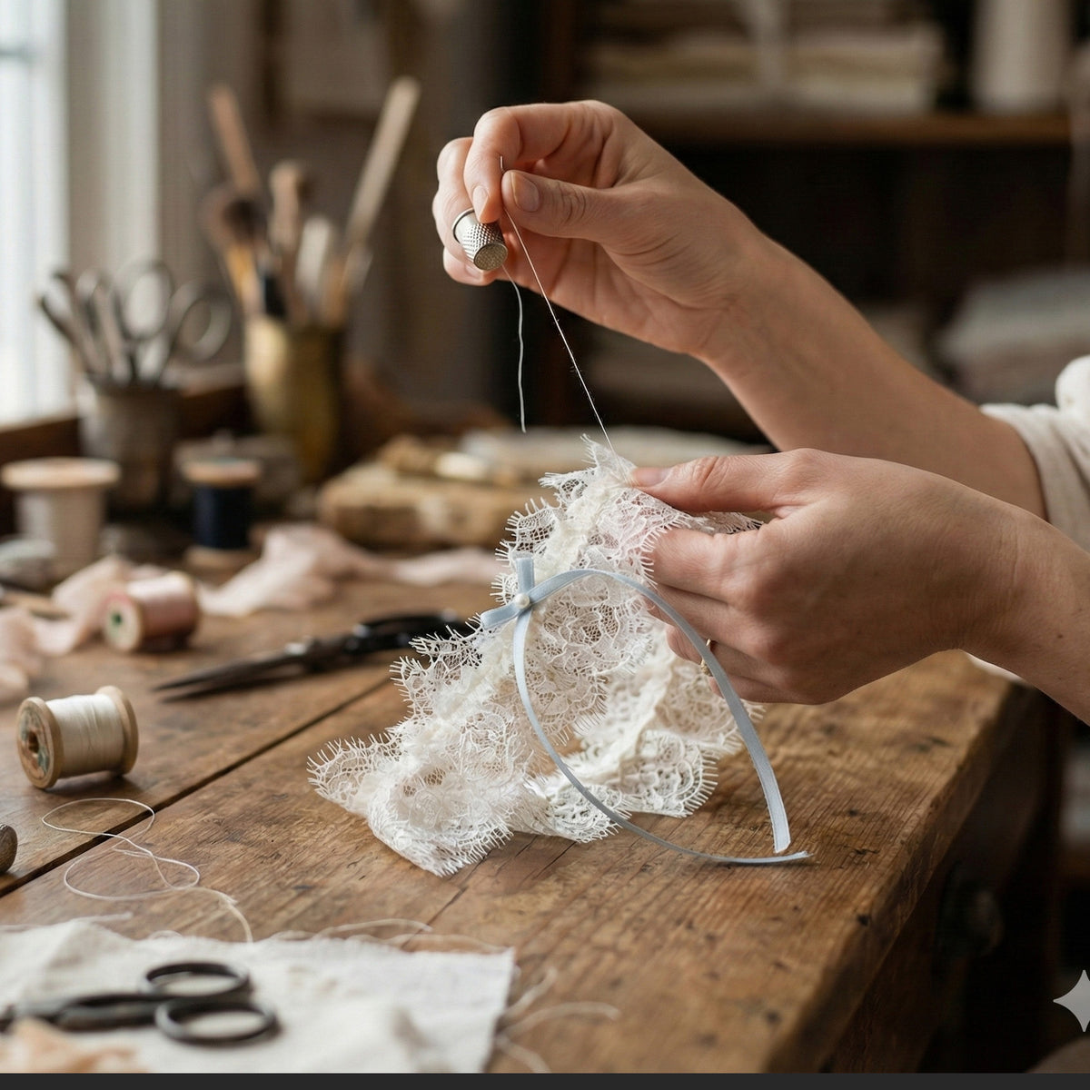 making eyelash garter