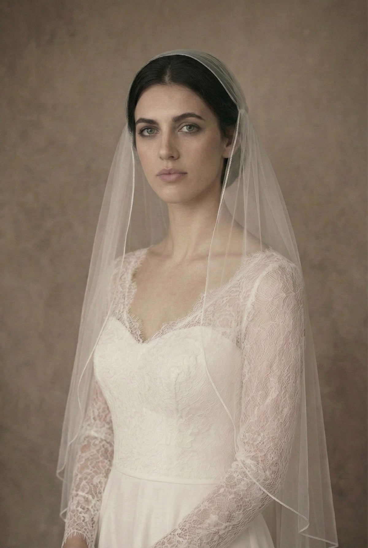 Pencil edge Juliet cap wedding veil - 'Maria'