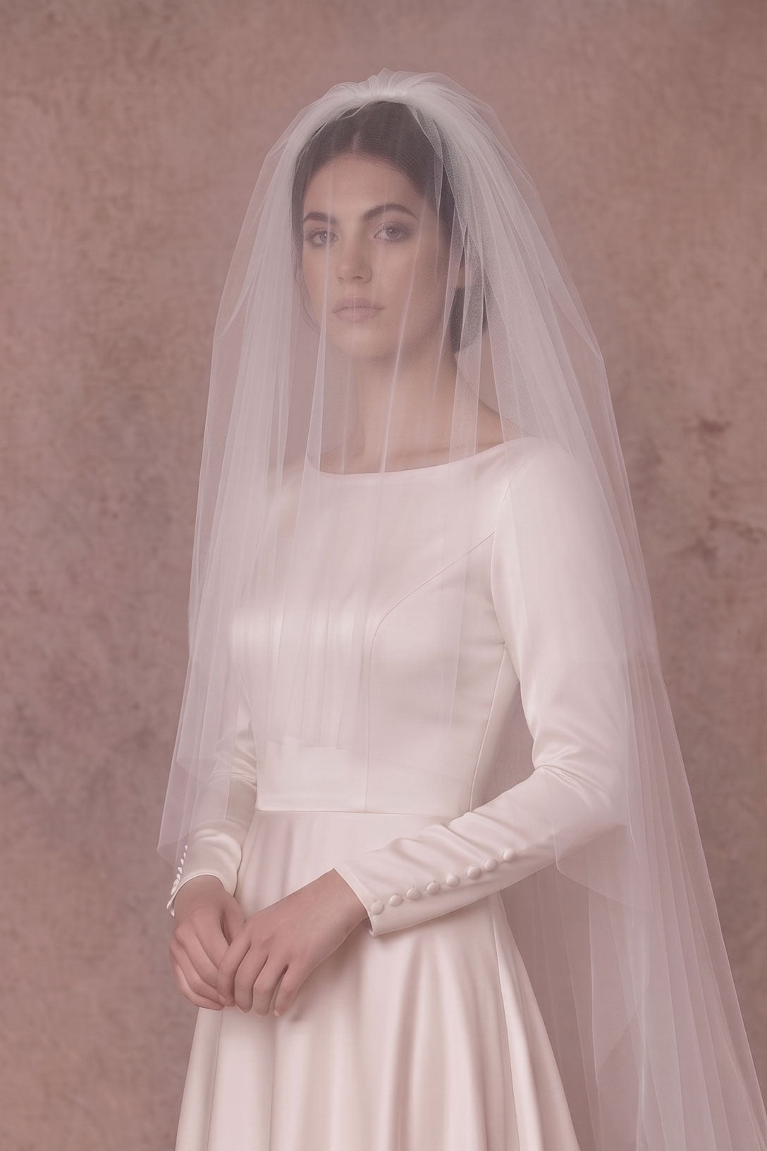 Voluminous Two-Tier Cut Edge Veil