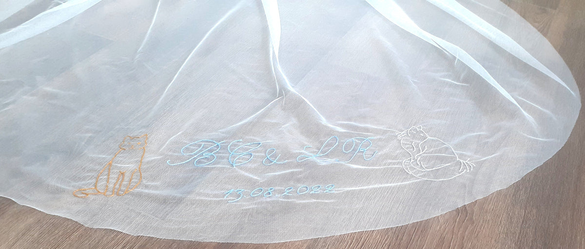 Wedding Veil Embroidery Add Personalised Embroidery to your Veil (6-8 weeks lead time)