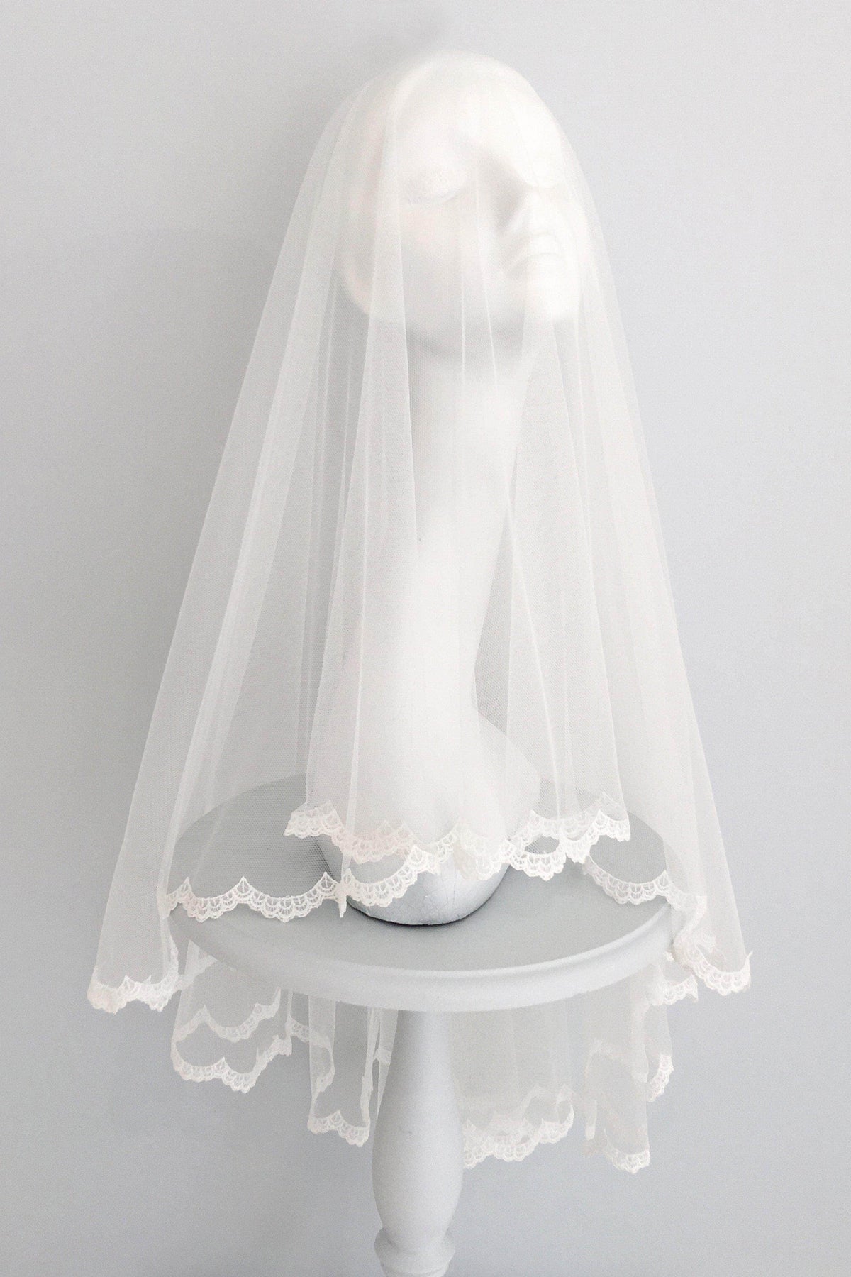 Wedding Veil Lace edged drop wedding veil - &#39;Alyce&#39;