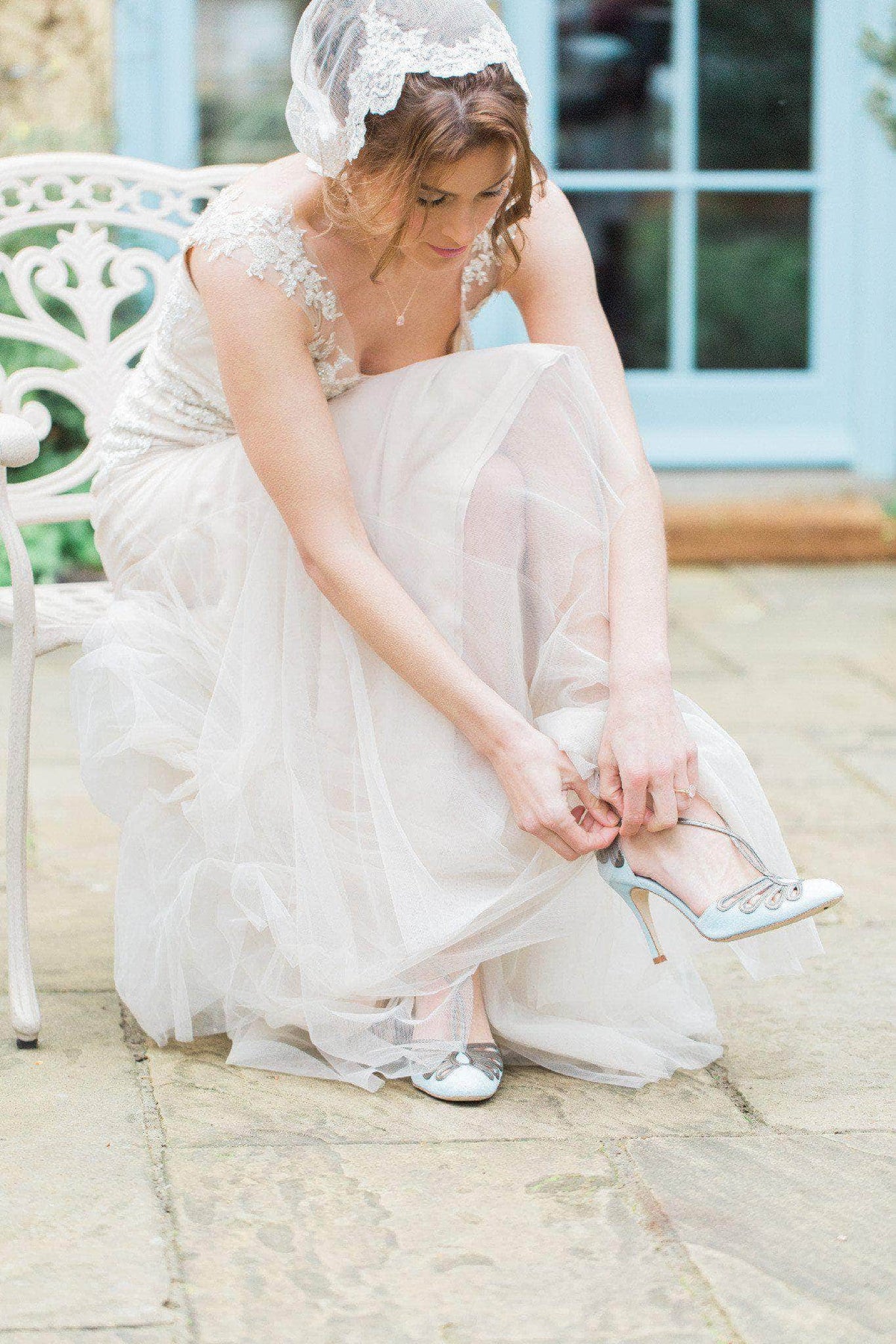 Wedding Veil Lace mantilla silk style wedding veil - &#39;Alyssa&#39;