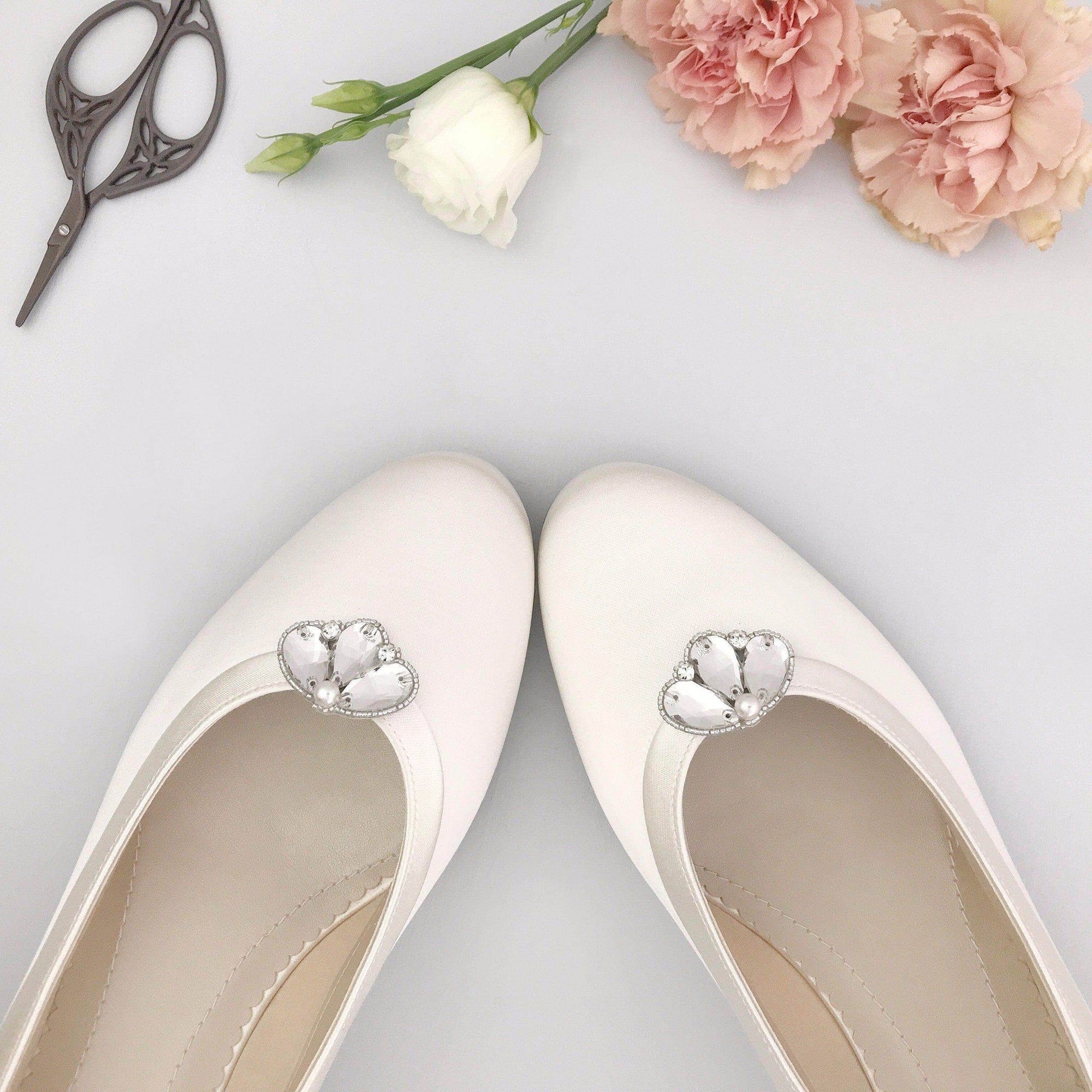 Wedding Shoe Clip Silver Deco wedding shoe clips - 'Casey'