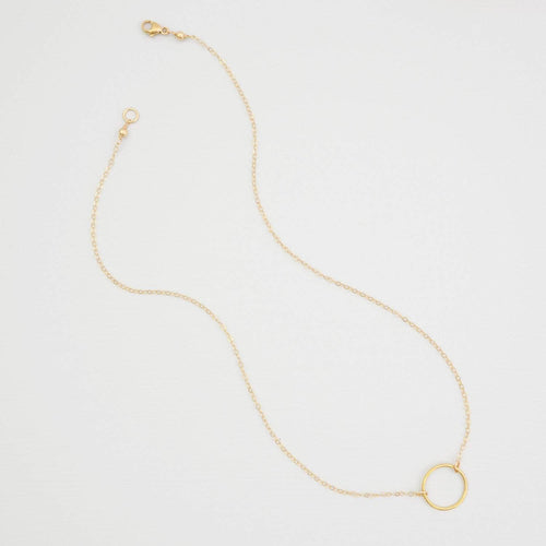 Wedding Necklace Circle Charm Necklace - 'Adley'