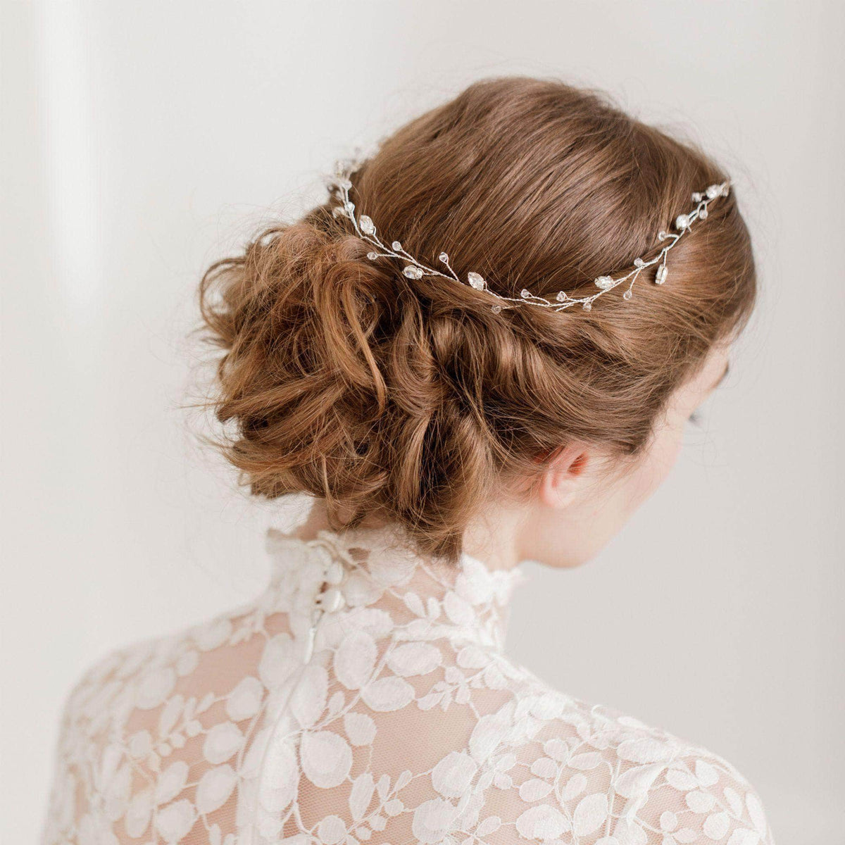 Wedding Hairvine Silver Silver floral extra long hair vine - &#39;Jaime&#39;