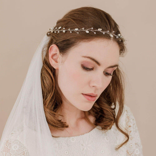 Wedding Hairvine Silver Silver floral extra long hair vine - 'Jaime'