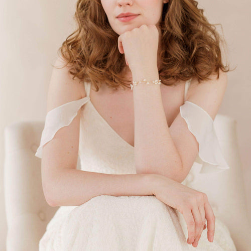 Wedding Bracelet Gold Gold floral bracelet - 'Flora'